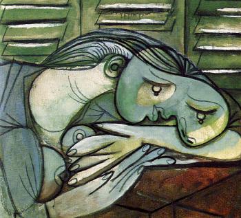 巴勃羅 畢加索 沉睡的女人和百葉窗